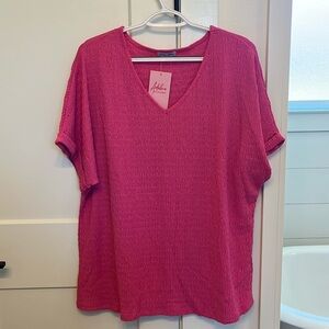 Pink VNeck Blouse